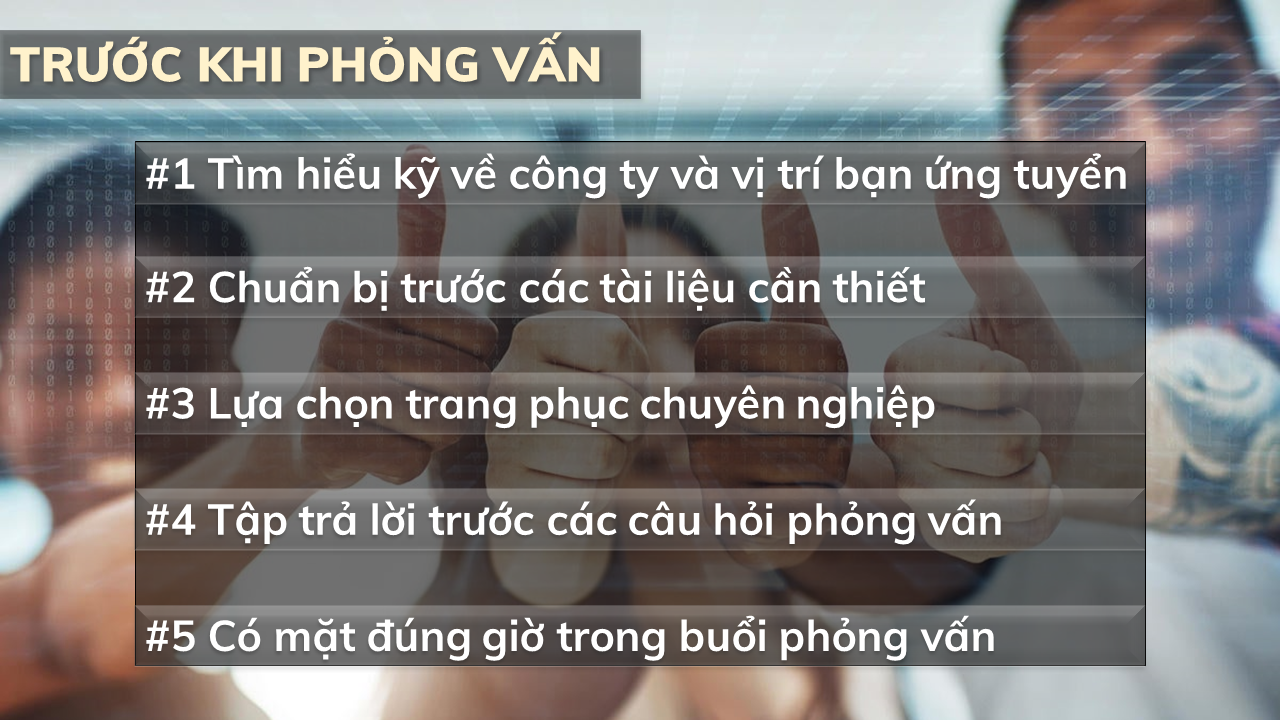 Trước khi phỏng vấn